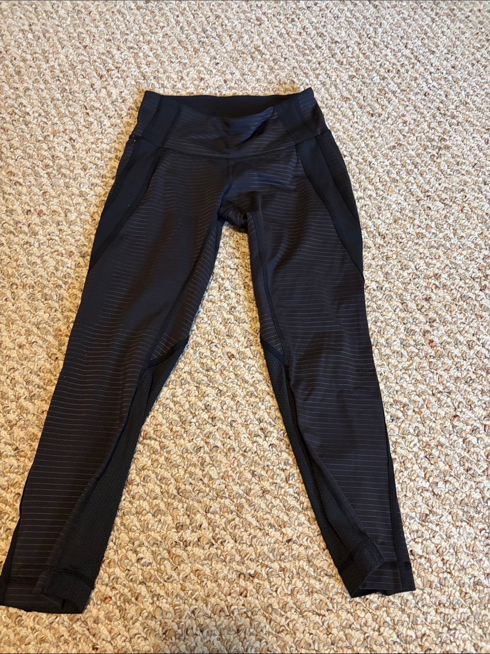 lululemon athletica Kids Black Striped Performance Leggings